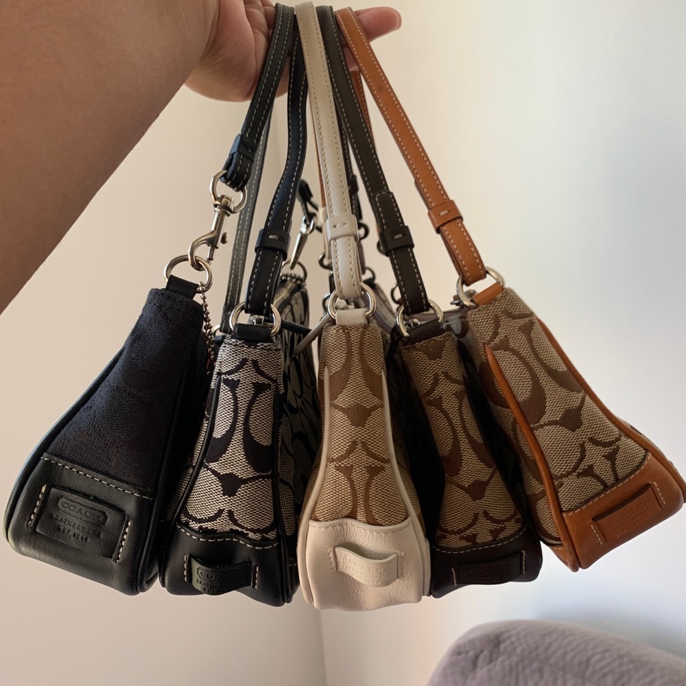 Vintage Coach Demi Bags 6094 Collection - Black, Browns, White, Cream and Red.